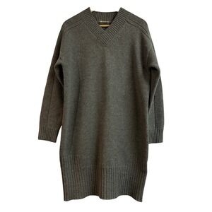 POETRY‎ Women's Lambswool Green Knitted V Neck Long Sleeve Sweater Dress US 2